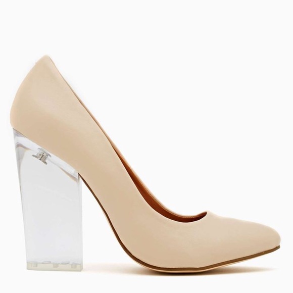 Nasty Gal Shoes - Nasty Gal Shoe Cult Nude Translucent Block Heels